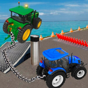 Chained Tractor Towing Simulator Game