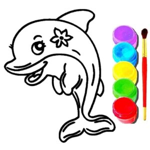 Dolphin Coloring Book Game