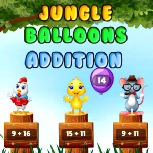 Jungle Balloons Addition Game