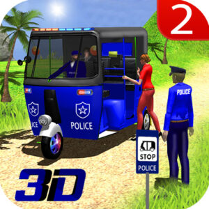 Police Auto Rickshaw Taxi Game Game