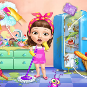 Sweet Baby Girl Cleanup Messy House Game