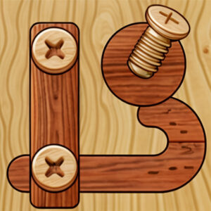 Wooden bolts and nuts Game