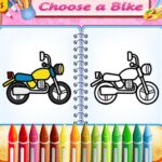 Cute Bike Coloring Book